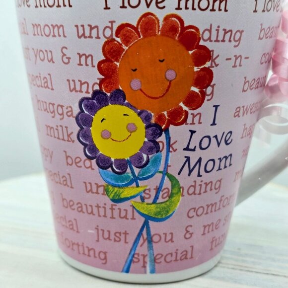 I Love Mom ✦ Ceramic Mug Candle ✦ Pink Rose Wax w/ Affirmation Wrap Handmade NWT - Picture 7 of 9